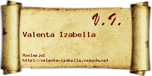 Valenta Izabella névjegykártya